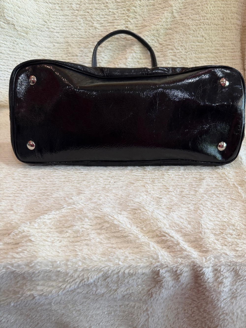 Coach Black Leather Tote with Signature Trim - Picture 5 of 10